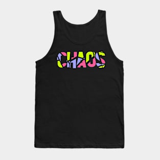 Chaos-Colorful Trendy Typographic Concept Tank Top